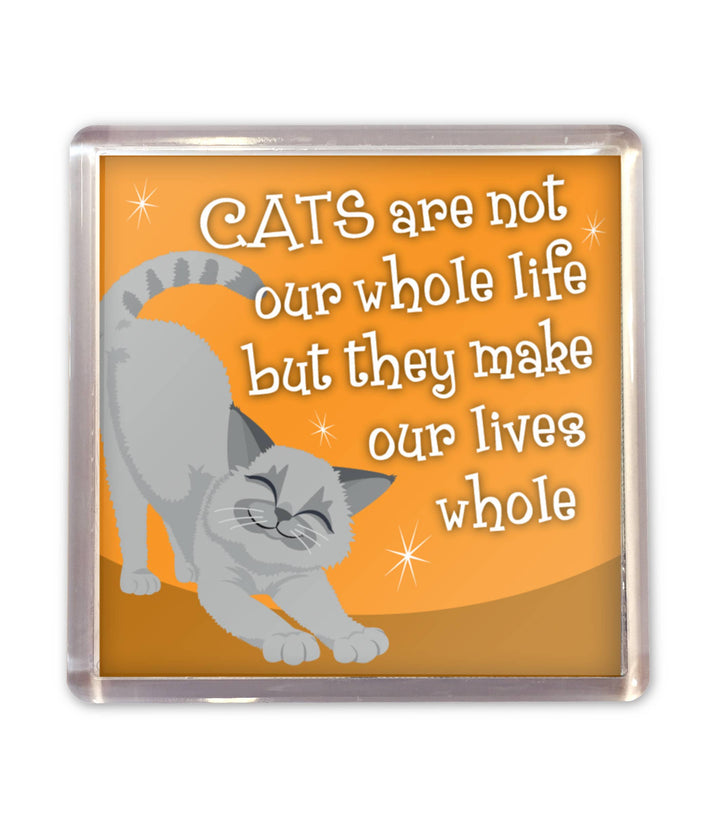 History & Heraldry - Wags Whiskers Magnet - Grey Cat Makes Life Whole