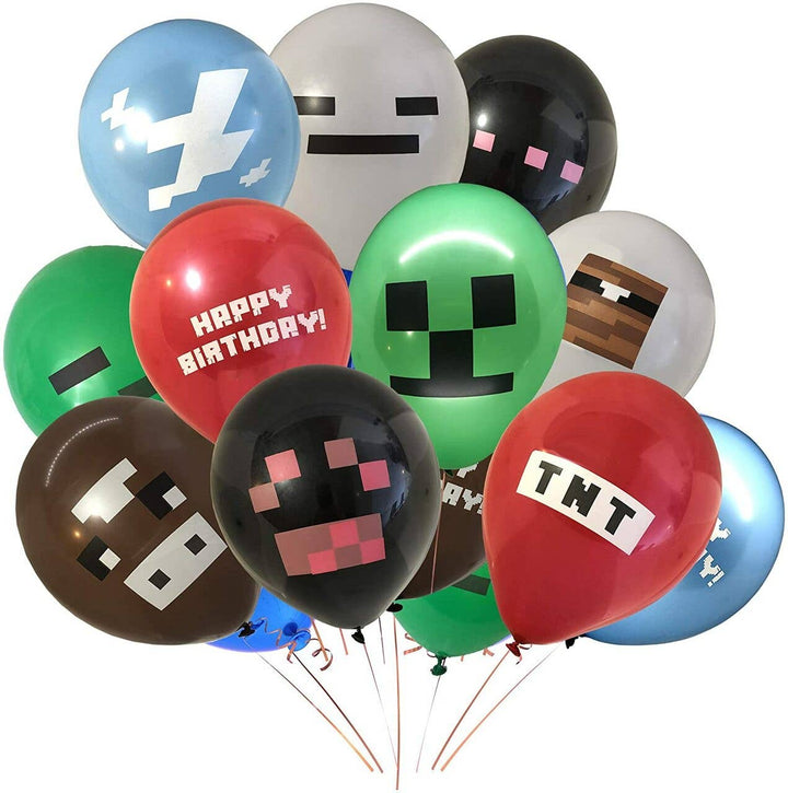 Party Ninja - Giant 24 Pack of Pixel Miner Crafting Style Gamer Party Set