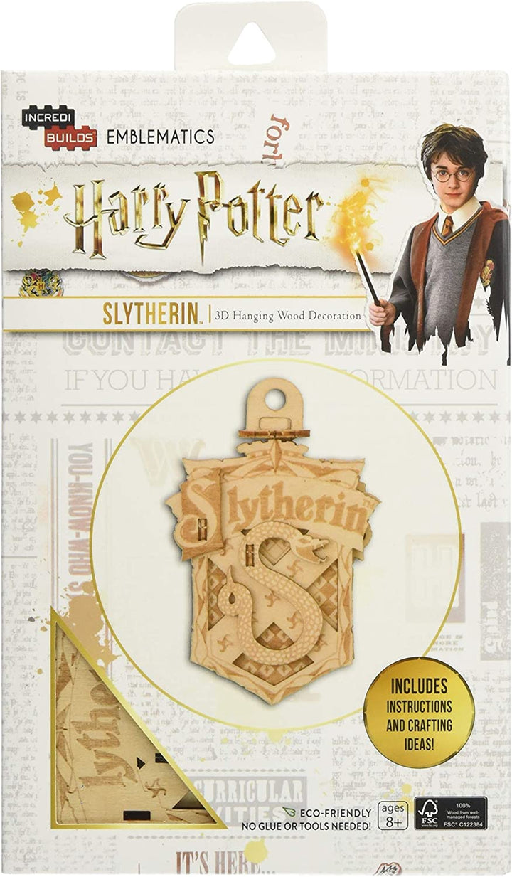 IncrediBuilds Harry Potter Slytherin 3D Hanging Wood Decoration