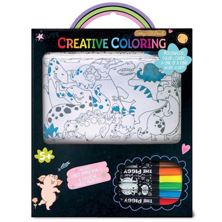 The Piggy Story - Creative Coloring: Carry All Pouch- Dinosaur World