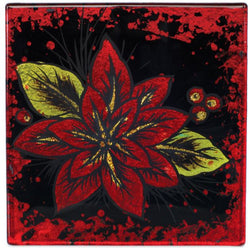 Angelstar Cozenza Collection Vibrant Poinsettia Coaster Set-4