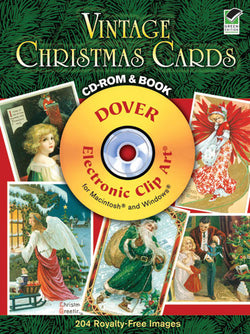Vintage Christmas Cards Cd Rom and Book Electronic Clip Art