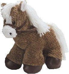 Dallas Horse With Leather Reins and Hoofs - Brown