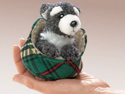 Folkmanis Schnauzer In Bed Finger Puppet