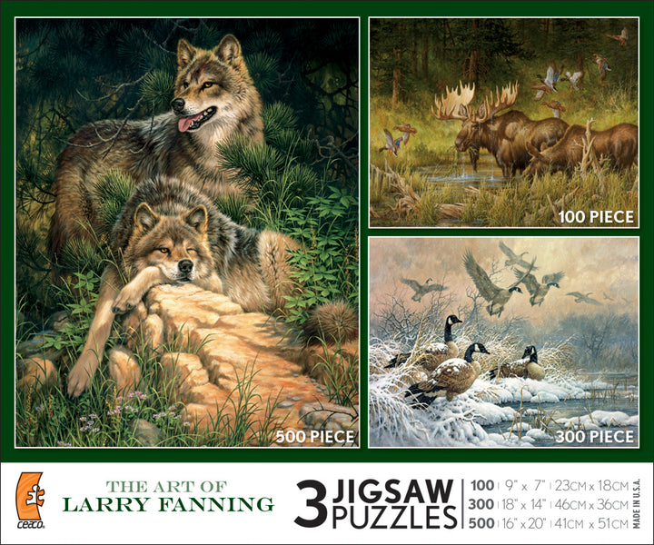 The Art of Larry Fanning Jigsaw Puzzles, 3 in 1