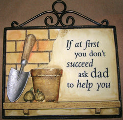 Large Hanging Garden Plaque-Dad