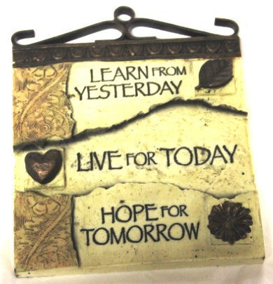 Square Plaque with Metal Hanger-Learn From