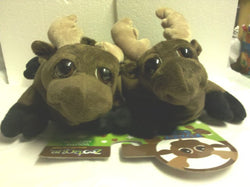 Children's Medium Plush Moose Slippers