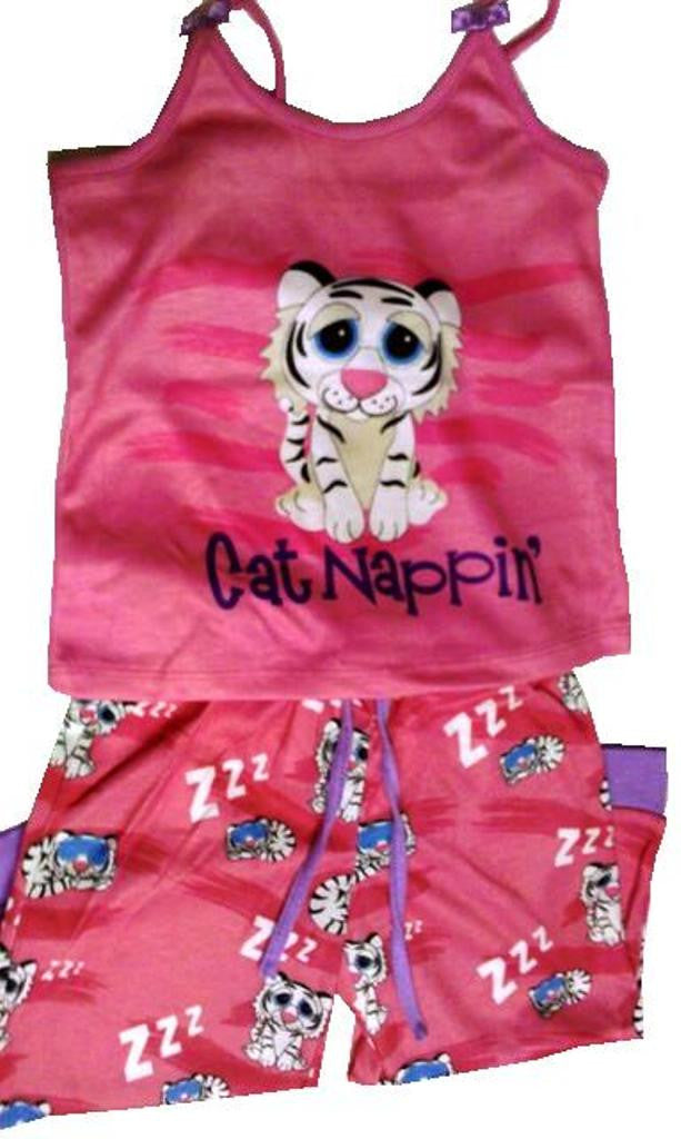 Girls 4T Bright White Tiger Pajamas
