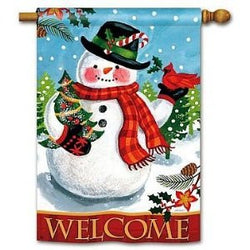 Cheery Snowman DS Standard Flag