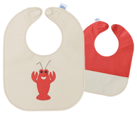 Mally Bibs Genuine Leather Toddler Bib-lobster