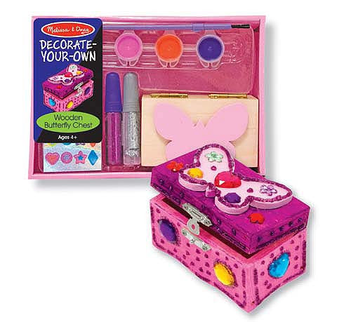 Melissa & Doug Decorate Your Own  Wooden Butterfly Chest