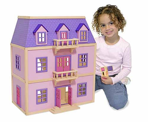 Melissa & Doug Multi Level Solid Wood Dollhouse