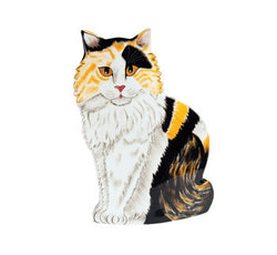 Tina Large Long Hair Calico Cat Vase 11.75