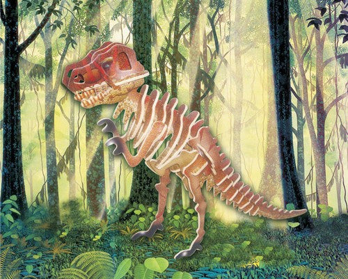 Illuminated Tyrannosaurus 3-D Woodcraft Construction Puzzle Kit