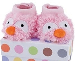 Children's Fuzzy Booties- Curly (pink)