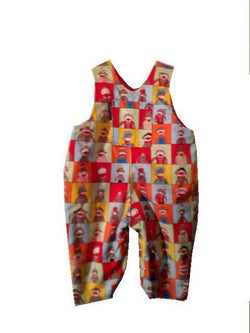 Rainbow Monkey with Red Sock Monkey Reversible Overalls-Medium