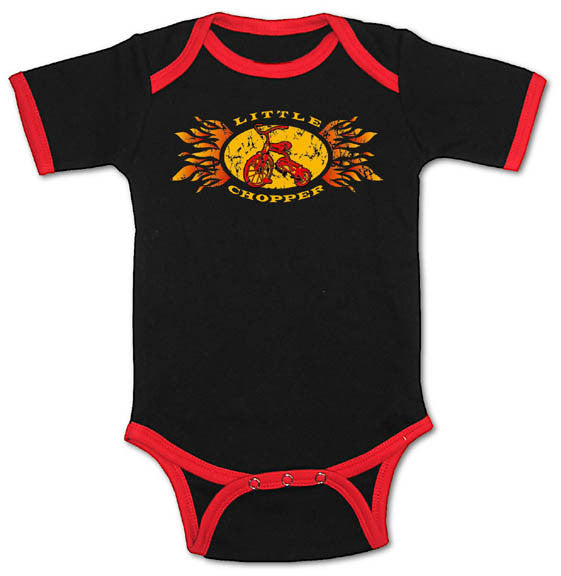 Little Chopper Body Suit, Black, Long Sleeve, Large-6-12M