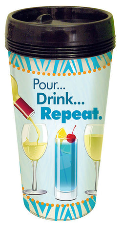 Pour Drink Repeat Travel Mug