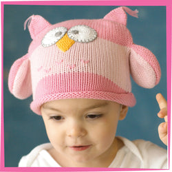 Owl Hoot Pink Beanie for 6-12 months