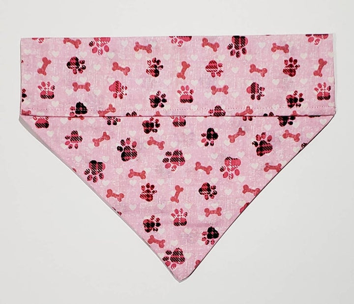 The Snazzy Pooch - Paws in Pink Bandana- Large