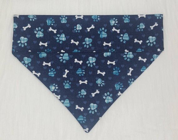 The Snazzy Pooch - Blue Bones Bandana Large