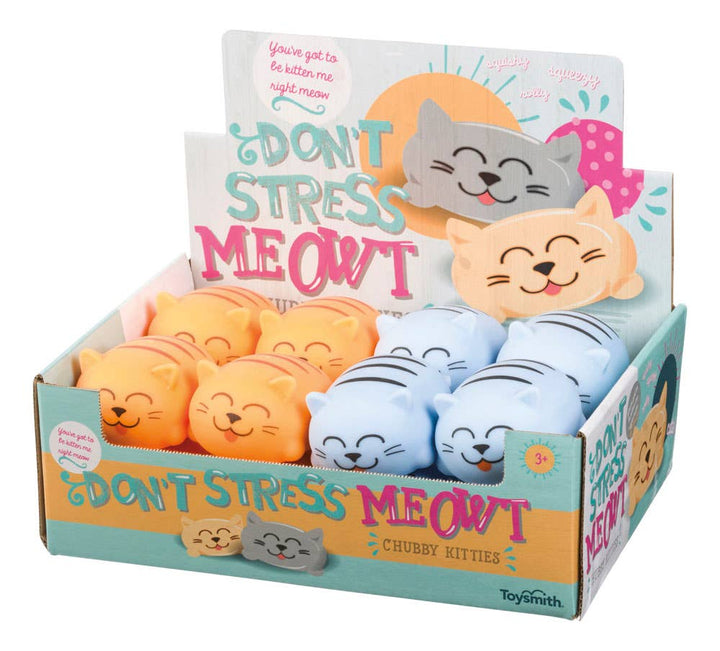 Toysmith - Chubby Kitties, 3 Inch, Assorted Squishy Toy